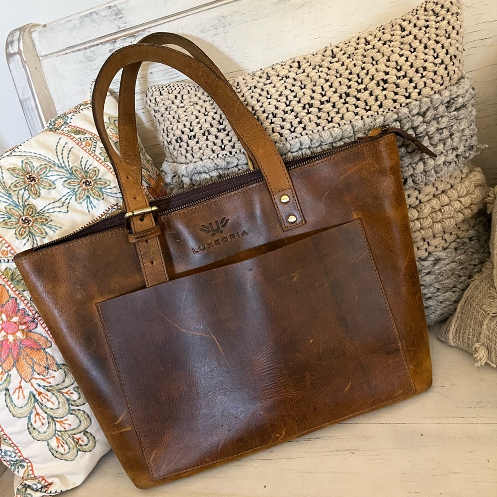 Leather computer bag